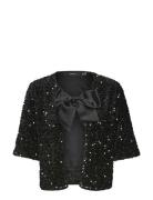 Vmetta 2/4 Short Cardigan Jrs Prm Black Vero Moda