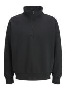 Jjeurban Edge Sweat Half Zip Stydaw24 Ln Black Jack & J S