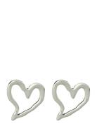 Irregular Heart Hoop Earrings Silver Monki
