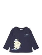 Printed Long Sleeve T-Shirt Navy Mango