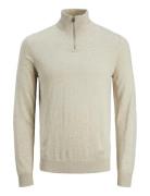 Jjeemil Knit Half Zip Noos Jnr Beige Jack & J S
