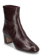 Zipped Leather Ankle Boots Brown Mango