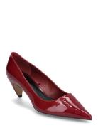 Patent Leather Heel Shoes Burgundy Mango