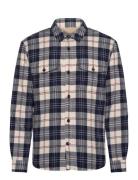 Reg Fleece Lined Flannel Overshirt Navy GANT