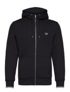 Hooded Zip Sweatshirt Navy Fred Perry