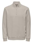 Onsceres Life Half Zip Sweat Cream ONLY & SONS