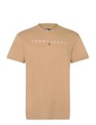 Tjm Reg Linear Logo Tee Ext Beige Tommy Jeans