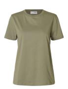 Slfmyessential Ss O-Neck Tee Noos Khaki Selected Femme