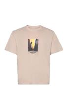 Jorvesterbro Picture Tee Ss Crew Neck Sn Beige Jack & J S