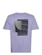 T-Shirt With Photoprint Purple Tom Tailor