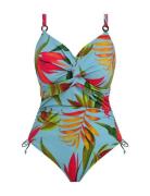 Pichola Uw Twist Front Swimsuit With Adjustable Leg Blue Fantasie