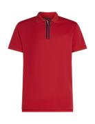 Zip Liquid Cotton Reg Polo Red Tommy Hilfiger