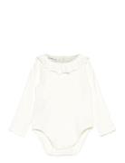 Ruffle Ribbed Bodysuit White Mango