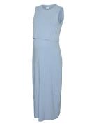 Mllucy June Sl Jrs Midi Dress 2F Blue Mamalicious