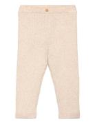 Cotton Ribbed Leggings Beige Mango