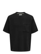 Onsgary Life Ovz 12 Ss Crew Knit Black ONLY & SONS