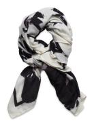 Scarf Brushed Flora Black Lindex