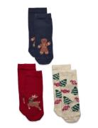 Sock 3 P Christmas Green Lindex