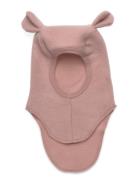 Balaclava Ears Wool Fleece Pink Huttelihut