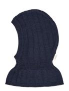 Rib Knitted Balaclava In Merino Wool Navy Copenhagen Colors