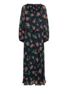 Chiffon Maxi Dress Navy ROTATE Birger Christensen