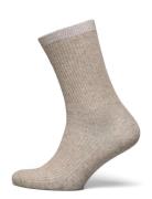 Fine Cotton Rib Socks Beige Mp Denmark