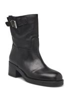 New Heel Biker Buckle Black Apair