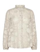 Shirt From Freequent In A Transparent Material With Stripes And A Flor...