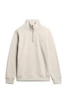 Essential Logo Half Zip Cream Superdry