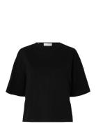 Slfpenny Ss Embroidered Tee Black Selected Femme