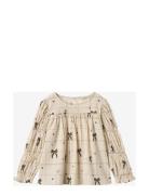 Bow Ls Blouse Cream Fliink