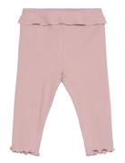 Cotton Ribbed Leggings Pink Mango