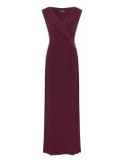 Jersey Off-The-Shoulder Gown Burgundy Lauren Ralph Lauren