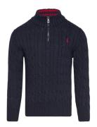 Cable-Knit Cotton Quarter-Zip Sweater Navy Ralph Lauren Kids