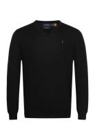 Slim Fit Washable Wool V-Neck Sweater Black Polo Ralph Lauren