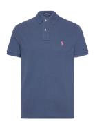 Custom Slim Fit Mesh Polo Shirt Blue Polo Ralph Lauren