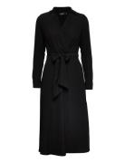 Surplice Georgette Midi Dress Black Lauren Ralph Lauren