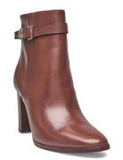 Bailey Burnished Leather Bootie Brown Lauren Ralph Lauren