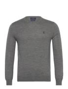 Slim Fit Washable Wool Crewneck Sweater Grey Polo Ralph Lauren