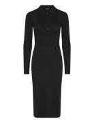 Rib-Knit Cotton-Blend Polo Dress Black Lauren Ralph Lauren