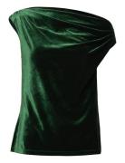 Stretch Velvet Off-The-Shoulder Blouse Green Lauren Ralph Lauren