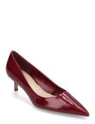 Kitten-Heel Pointed-Toe Shoes With Patent Leather Effect Red Mango