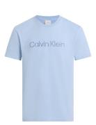 Textured Embroidery Logo T-Shirt Blue Calvin Klein