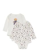 Polo Bear Cotton Bodysuit 2-Pack White Ralph Lauren Baby