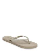 Flip Flops With Glitter Strap Beige Rosemunde