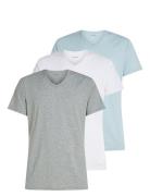 S/S V Neck 3Pk Grey Calvin Klein