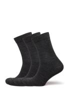 Sock 3 P Merino Wool Plain Grey Lindex