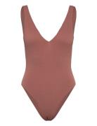 Seadive Deep V Neck Piece Brown Seafolly