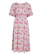 Vilina O-Neck 2/4 Midi Dress/Dc Pink Vila