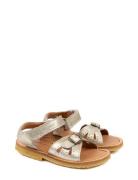 Classic Open Heel Sandal Gold Pom Pom